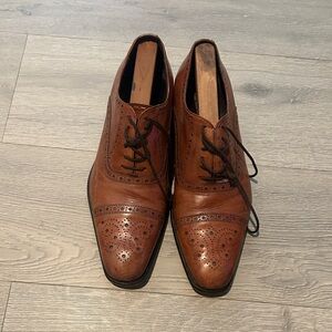 Bettaccini Classic Brown Leather Men's Dress Shoes